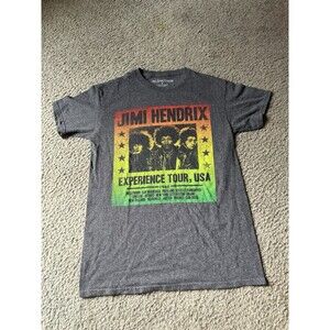 JIMI HENDRIX T shirt SMALL Experience Tour USA Concert Gray Color